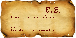 Borovits Emiliána névjegykártya